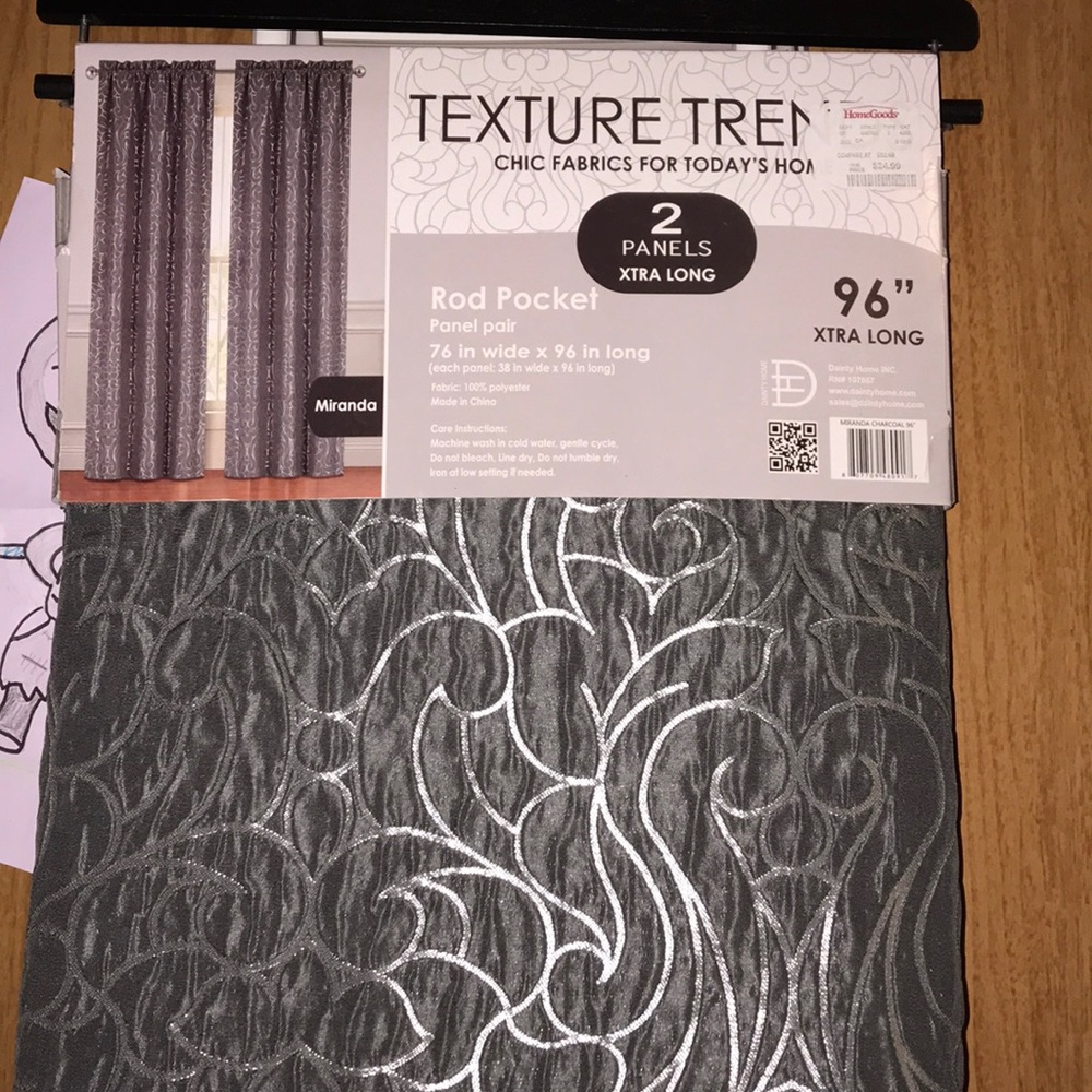 Texture trend 96" extra long curtains